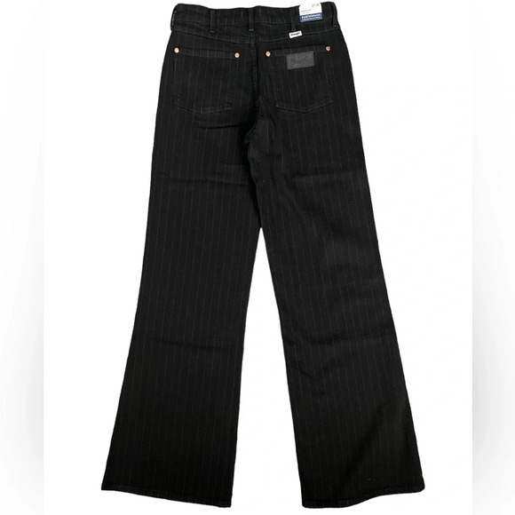 WRANGLER WOMENS BONNIE 683 BLACK PINSTRIPE MODERN LOOSE FLARE JEANS PLUS SIZE 35 - Picture 4 of 13